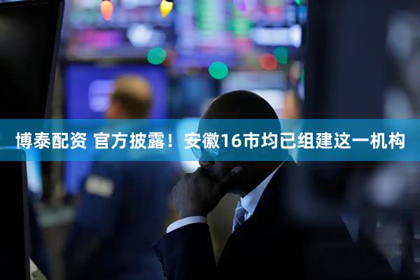 博泰配资 官方披露！安徽16市均已组建这一机构
