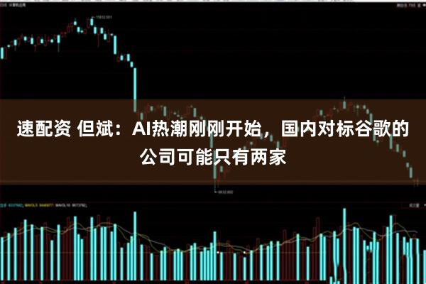 速配资 但斌:AI热潮刚刚开始,国内对标谷歌的公司可能只有两家